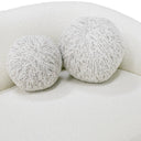 Joshua Modern 4-Seater Curved White and Taupe Fabric Sofa