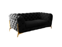 Quincey - Transitional Black Velvet Loveseat