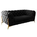 Quincey - Transitional Black Velvet Loveseat