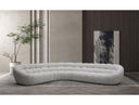 Yolonda - Modern Curved Light Grey Fabric Loveseat