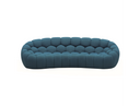 Yolonda - Modern Curved Light Grey Fabric Sofa