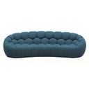 Yolonda - Modern Curved Dark Teal Fabric Sofa