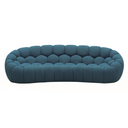 Yolonda - Modern Curved Dark Teal Fabric Sofa