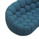 Yolonda - Modern Curved Dark Teal Fabric Sofa