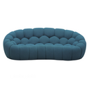 Yolonda - Modern Curved Dark Teal Fabric Loveseat