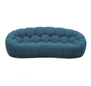 Yolonda - Modern Curved Dark Teal Fabric Sofa