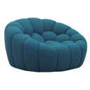 Yolonda - Modern Curved Dark Teal Fabric Sofa Set