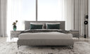 Aria - Italian Modern Multi Grey Bed and Two Nightstands