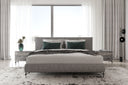 Aria - Italian Modern Multi Grey Bed and Two Nightstands