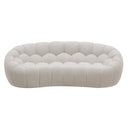 Yolonda - Modern Curved Off-White Fabric Loveseat