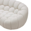 Yolonda - Modern Curved Off-White Fabric Loveseat
