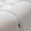 Yolonda - Modern Curved Off-White Fabric Loveseat