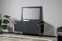 Athena & Rothsay - Modern Grey Fabric + Wenge + Gold Bedroom Set