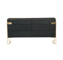 Athena & Rothsay - Modern Grey Fabric + Wenge + Gold Bedroom Set