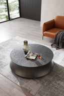 Airdrie - Modern Antique Grey Round Coffee Table Set