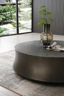 Airdrie - Modern Antique Grey Small Round Coffee Table
