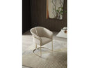 Renfew - Modern Beige Vegan Leather + Champagne Gold Dining Chair