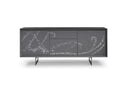 Hawick - Contemporary Dark Grey + Abstract White Paint Buffet