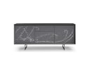 Hawick - Contemporary Dark Grey + Abstract White Paint Buffet