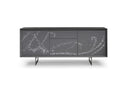 Hawick - Contemporary Dark Grey + Abstract White Paint Buffet