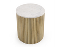 Cambridge White Marble & Mango Round End Table