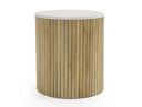 Cambridge White Marble & Mango Round End Table