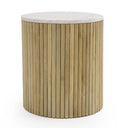 Cambridge White Marble & Mango Round End Table
