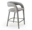 Faerron - Modern Grey Leatherette Bar Chair