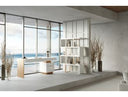 Trahan - Modern Gloss White and Brushed Gold Office Desk