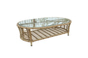 Sandra - Outdoor Beige + Wicker Sofa Set With End Table