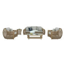 Sandra - Outdoor Beige + Wicker Sofa Set With End Table