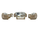 Sandra - Outdoor Beige Wicker End Table