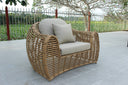 Sandra - Outdoor Beige + Wicker Sofa Set