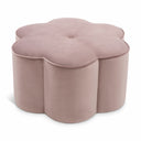 Daisy Velvet Upholstered Ottoman - Pink