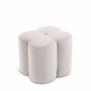 Clover Velvet Upholstered Stool - Cream
