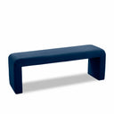 Minimalist Velvet Upholstered Bench - Blue