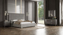 Splendor - Silver & Grey Velvet Upholstered Platform Bed Set