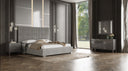 Splendor - Silver & Grey Velvet Upholstered Platform Bed Set