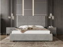 Splendor - Silver & Grey Velvet Upholstered Platform Bed Set