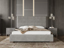 Splendor - Silver & Grey Velvet Upholstered Platform Bed Set