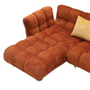 Jacinda - Modern Burnt Orange Fabric Left Facing Sectional Sofa + 2 Yellow Pillows