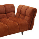 Jacinda - Modern Burnt Orange Fabric Left Facing Sectional Sofa + 2 Yellow Pillows