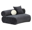 Simpson - Contemporary Dark Grey Fabric Curved Modular Sectional Sofa
