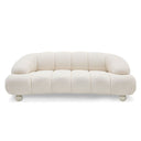 Duran - Contemporary White Fabric Loveseat Sofa
