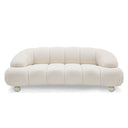 Duran - Contemporary White Fabric Loveseat Sofa