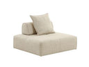 Mondo - Modern Modular Beige Fabric Armless Seat