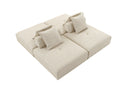 Mondo - Modern Modular Beige Fabric Armless Seat