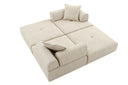Mondo - Modern Modular Beige Fabric Armless Seat