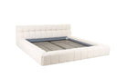 Tyree - Modern Tufted Off-White Fabric Bed
