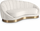 Shelly Velvet Upholstered Chaise - Cream